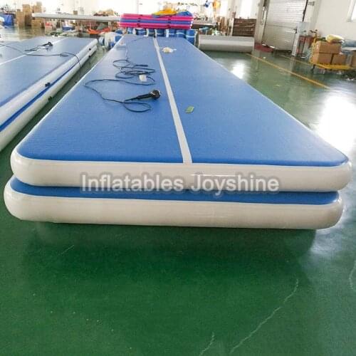 Free Shipping 12x2x0.3m Blue High Quality DWF Material Inflatable Air Tumble Track Outdoor Tumble Track Factory
