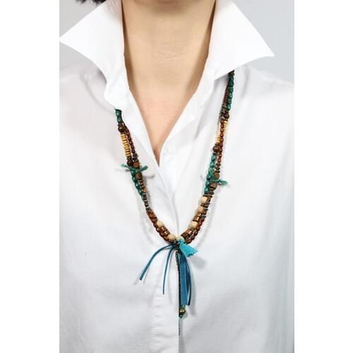 Fraise Accessories Wood Beads Bohemian Necklace