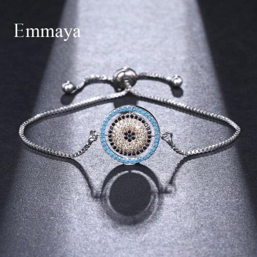 EMMAYA New pulseira mujer moda Rose Gold Charm Bracelets Bangles For Women Eye Adjustable Bracelet Jewelry Gift