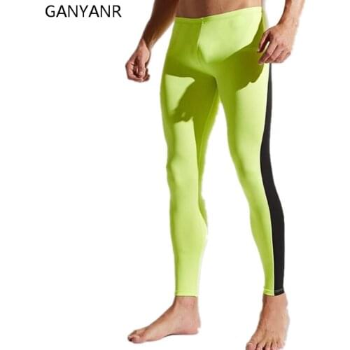 GANYANR Brand Running Tights Men Sport Leggings Yoga Pants Bodybuilding Men Compression Fitness Basketball Tights Big Size