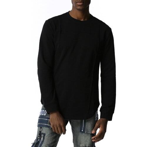 Black Long Sleeve Streetwear T Shirt Men 2020 Autumn New Slim Fit O Neck Tee Shirt HOmme Hipster Hip Hop High Street Tshirt Men