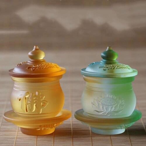Colored Glaze Exquisite Buddha supply water with Articles For Buddha cup Guanyin lotus Dabei Water cup Worship Cup
