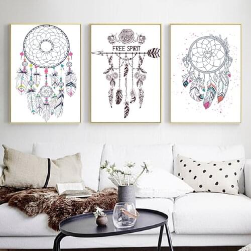 Gypsy Ethnic Indian Bohemian Dream Catcher Decorative Painting Poster Wall Art Printmaking Printing Bedroom Living Room Home Dec