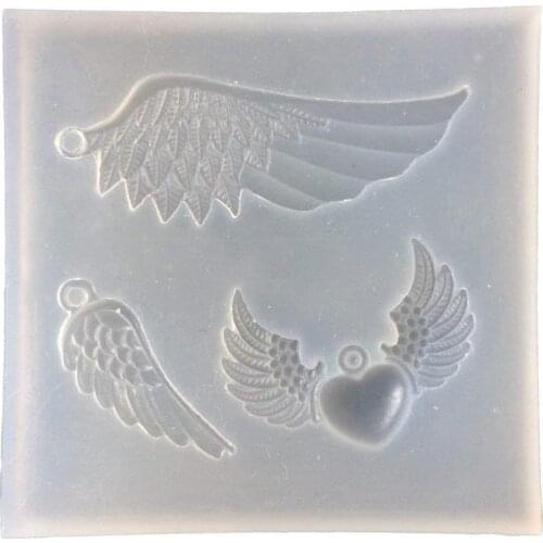DIY Craft Jewelry Making Resin Casting Mould Silicone Pendant Mold Angel Wing Tools