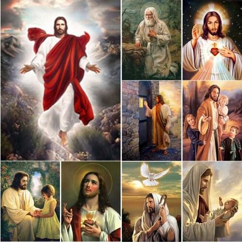 New 5D DIY Religion Diamond Painting Jesus Diamond Embroidery Cross Stitch Full Square Round Drill Crafts Home Decor Manual Gift