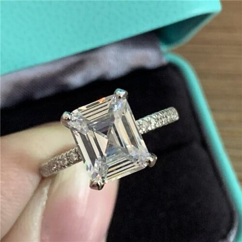 Solid 925 Sterling Silver Jewelry halo Engagement ring for Wedding christmas Valentines Day gift party Gift