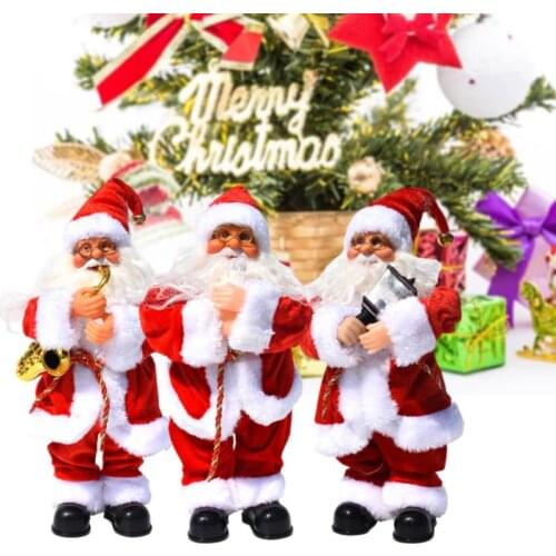 Creative Children Xmas Gift Electric Santa Claus Doll Toy Christmas Singing Dancing Lighting Musical Doll Toy Party Decoration