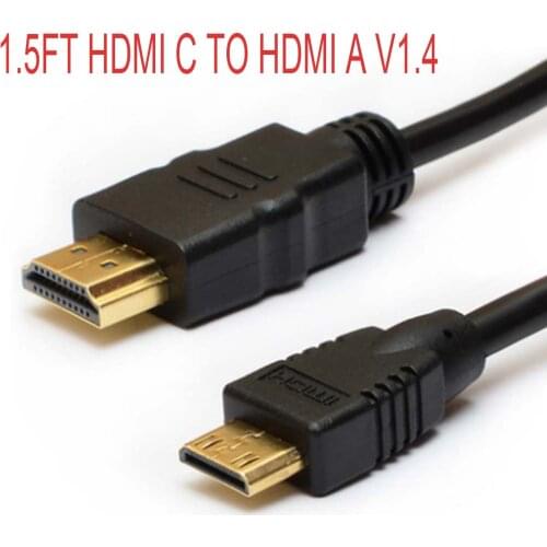 Mini HDMI-compatible C male TO HDMI-compatible A male v1.4 HD cable FOR Pandigital SuperNova R80B451 W R80B455 B Tablet