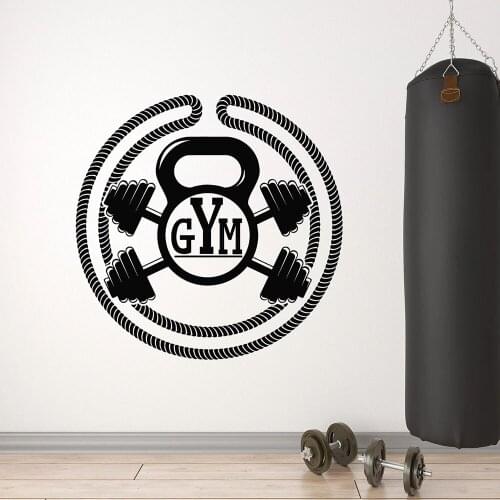 Bodybuilding Wall Decal Healthy Lifestyle Fitness Gym Sport Club Interior Decor Door Window Vinyl Stickers Logo Wallpaper E093