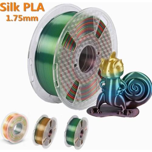 Silk Rainbow PLA 3D Printer Filament 1.75mm 0.25/0.5/1Kg Filament Silky Shine 3D Printing Materials Shiny Metal Filament