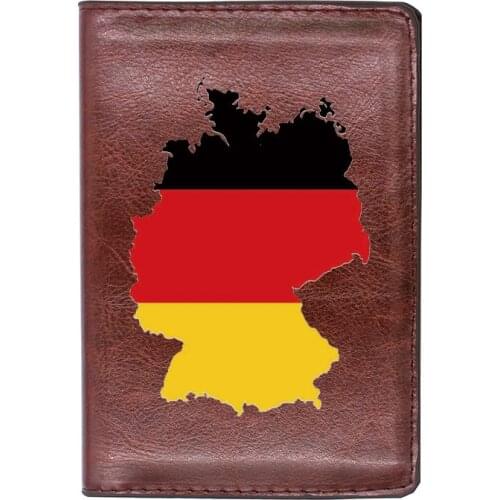 2021 New Arrivals Germany Map Brown Travel Passport Cover ID Credit Card Holder Case