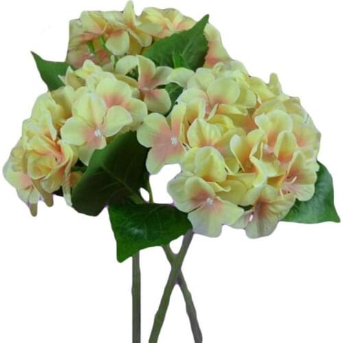 Wholesale 100pcs/lot Artificial Hydrangea Flower Single Big Heads 2 leaves (Diameter 6") 6 Colors Avaliable for Home Ho