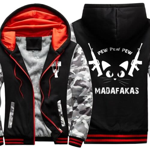 Pew Madafaka Cat 2020 New Arrival Mens Raglan Thicken Jackets Long Sleeve Fashion Tracksuits Zipper Streetwear moletom masculino