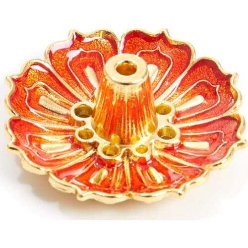 Alloy Incense Burner Stick Holder Buddhism Lotus Line Incense Plate Sandalwood Coil Base Temples Yoga Studios Home Decoration