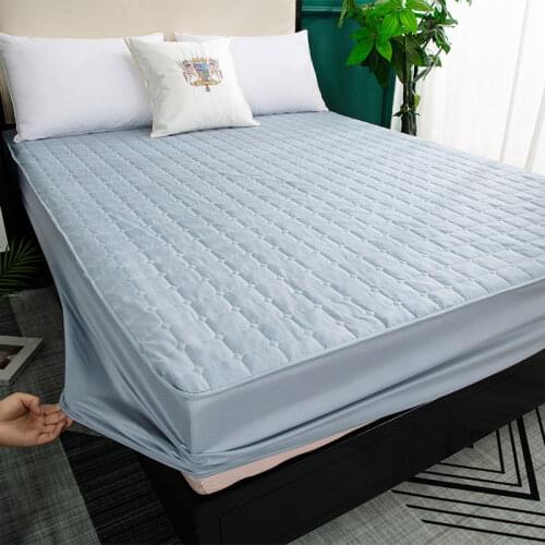 Simple Waterproof Bed Mattresses Cover Solid Mattress Cover Soft Thick Breathable Mattress Protector Flat Washable Bed Covers