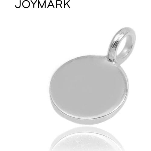 6mm 925 Sterling Silver Blank Round Tags Charms With Soldered Ring For DIY Jewelry Making 50 pcs/lot STA-R6mm003