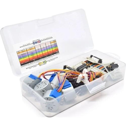 With Plastic box 10pcs/lot 28BYJ-48-5V 4 phase Stepper Motor+ Driver Board ULN2003 + female to male dupont cable for Arduino