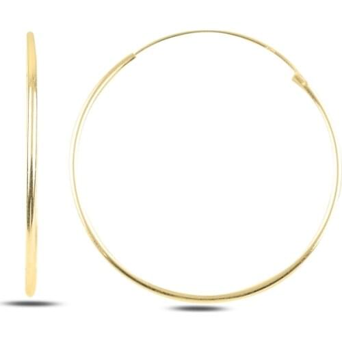 Silver 925 Sterling 35mm Simple Ring Earrings