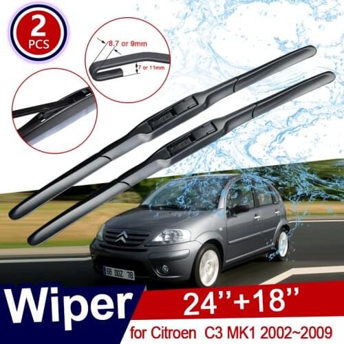 For Citroen C3 MK1 2002~2009 Car Wiper Blades Front Windscreen Windshield Wipers Car Accessories 2003 2004 2005 2006 2007 2008
