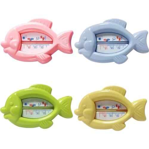 Cute Small Cartoon Fish Shaped Baby Bath Water Thermometer Toy Toddlers Kids Shower Tub Wet Dry Safety Temperature Testing Tool