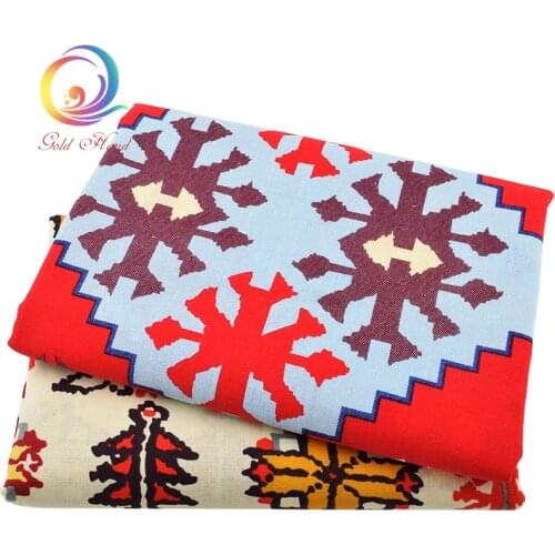 Geometry Series Printed Cotton Linen Fabric For Quilting Sewing DIY Sofa Table Cloth Furniture Cover Cushion Material 50*145CM