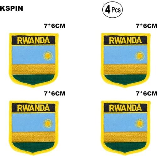 Rwanda Shiled Shape flag patches national flag patches for Cothing DIY Decoration