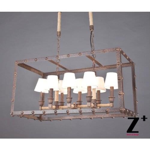 America Style Industry Country Chandelier iron box Lamp 8 E14 Vintage Iron Made retro Free shipping
