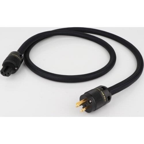 High Quality Silver Plated Audiophile AC Power Cable Pure Black Power Cord Cable With Schuko EU/US/AU Power Plug