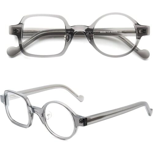 Women round eyeglass frame men square Crazy Wacky Mismatch fashion Eyeglasses Frames Vintage clear Tortoise Grey glasses frame