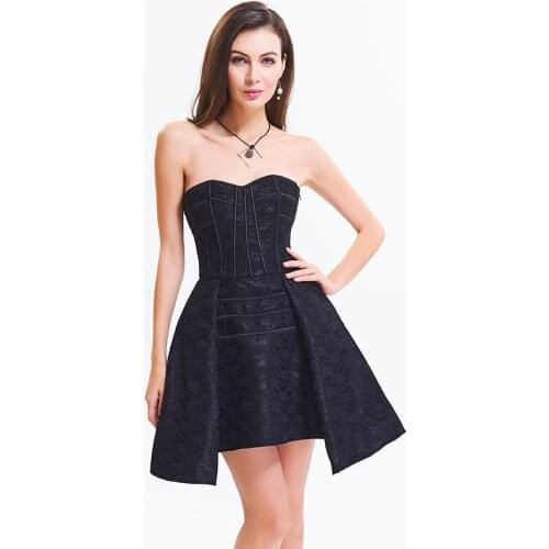 Sexy Strapless Corset Dress for Women 3 Colors Bride Corset Korset Espartilho Fajas Modeladoras Steel Boned Victorian Dress XXL