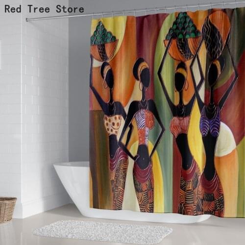 Life in Africa Digital Print Shower Curtain Bathroom Decor Waterproof Curtains Screen Cover Hanging with 12 Hooks Multi Size