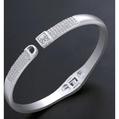 Zlxgirl free Velvet bag brand D letter cubic Zircon Bracelet bangle jewelry Women CZ Copper Gold Knot Bracelet Bangle