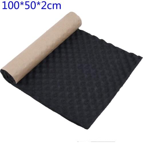 50x100x2cm Car Sound Insulation Cotton Auto Door Trunk Soundproof Heatproof Foam Pad Noise Deadener Mat