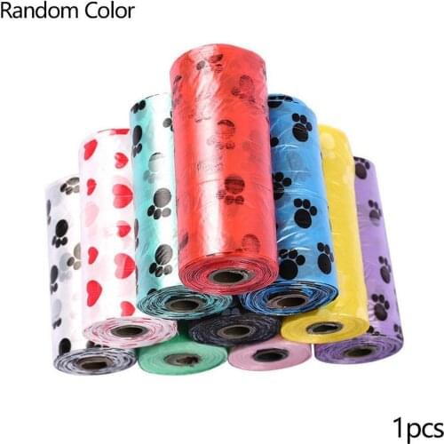 1 Roll Random Color Outdoor Cat Dog Poop Cleaning Bags Garbage Plastic Bag Pet Home Supply G6Y2