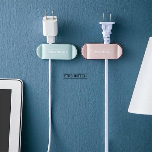 100pcs Wall Adhesive Power Plug Socket Holder Hanger Cable Holders Cover Wall Cable Management Organizer