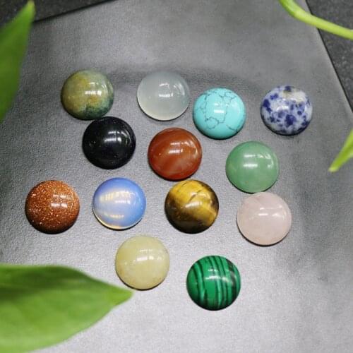 14mm Natural Stone Healing crystal Cabochon DIY Ring Earring Bracelet Necklace Making Jewelry Finding Accessories wholesale