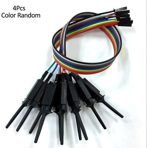 4PCS 28CM Logic Analyzer Cable Probe Test Clamp Wire Hook Test Clip for Electronic Components