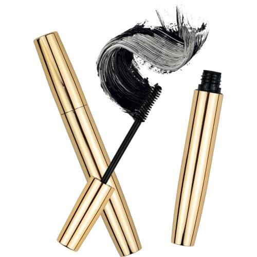 50pcs/lot Wholesale Mascara Private Label Gold Tube Thick Curling Slender Lengthening Waterproof Cosmetics Makeup Custom Logo