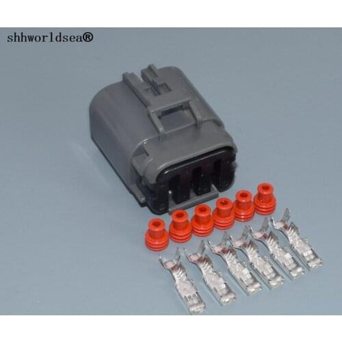 Shhworldsea 6 pin auto male housing plug waterproof cable wiring harness connector 7223-1864-40