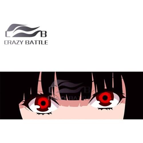 Crazy Battle 13 x 4.6cm Yumeko Anime Peeker Bumper Car Decal Motorcycle Car Stickers Refrigerator Decoration Scratch-Proof