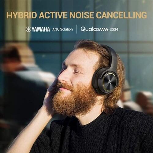 Vantop Cystereo Lava Bluetooth 5.0 ANC Noise Cancelling Headphones APTX HD Deep Bass 5 Built-in Mics Over Ear Wireless Headsets