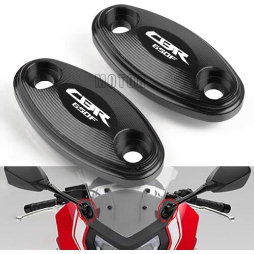 For Honda CBR650F 2014-2019 CBR650 CBR 650 F 650F CNC Motorcycle Windshield Rear View Side Mirrors Bracket Hole Cap Clamp Cover