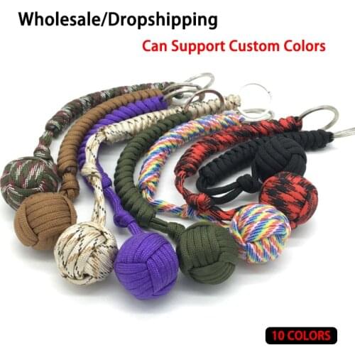 10Colors Kid Education Security Protection Monkey Fist Steel Ball Girl Bearing Self Defense Survival Keychain Occupations Toys