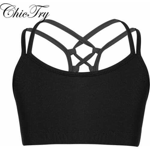 Girls Ballet Class Bra Tops Crop Top for Ballet Dance Stage Performance Dancewear Clothes Children Workout Gymnastics Clothes