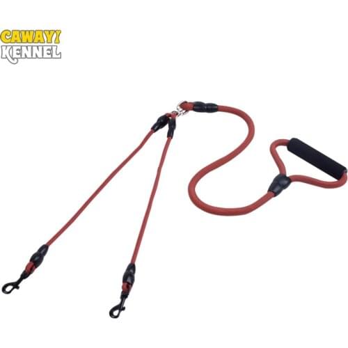 CAWAYI KENNEL Double Dog Leashes for Two Dogs Nylon Double Dog Coupler Twin Lead 2 Way Two Pet Dogs Walking Leash Safety D1070