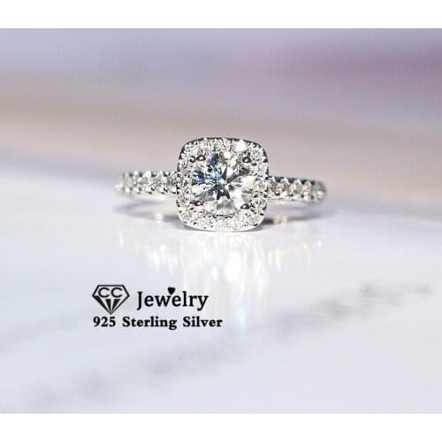 CC Simple Rings For Women Cubic Zirconia Square Ring Engagement Bridal Wedding Fashion Jewelry Accessories Drop Shipping CC035