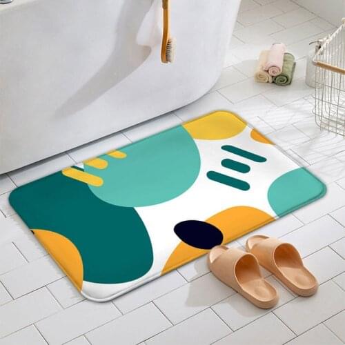 Flannel Geometric Floor Mats Household Bathroom Bathroom Door Absorbent Non-slip Foot Mat Door Mat