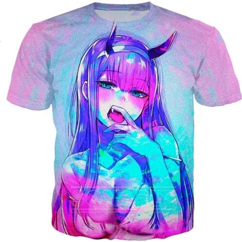 Darling In The Franxx T Shirt New Men Women Anime Tees Tops Mens T-Shirts 3D Print Sexy Girl ZERO TWO Hip Hop Sportswear