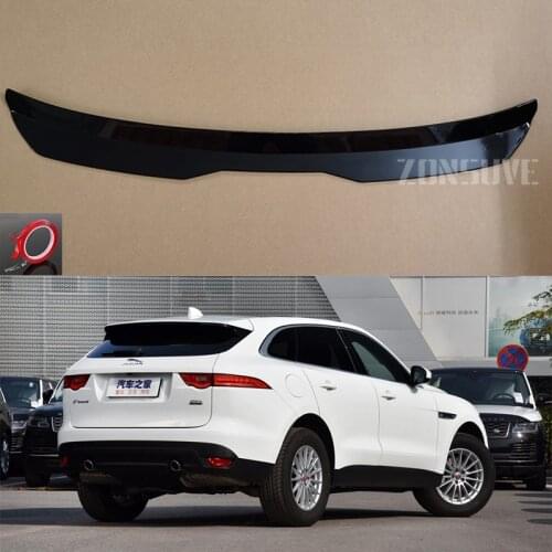 Use For Jaguar F-pace 2016--2019 Year Roof Spoiler Carbon Fiber Look Accessories Body Kit Factory Style