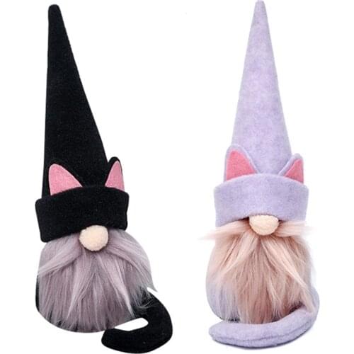 Lucky Cat Dwarf Faceless Doll Halloween Festival Goblin Props Party Fabric Beard Old Man Gnome Doll Home Decorations Toy Tools